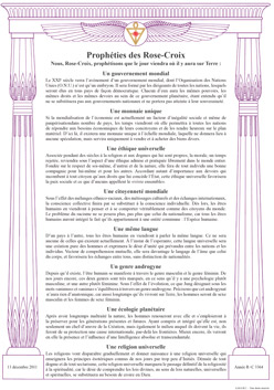 Prophéties des Rose-Croix Prophéties des Rose-Croix