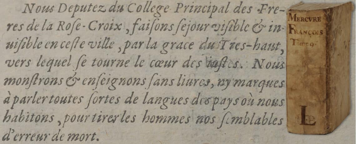 Bibliothèque rosicrucienne | Le Mercure François – « De la nouvelle fraternité […], appelée de la Rose-Croix »